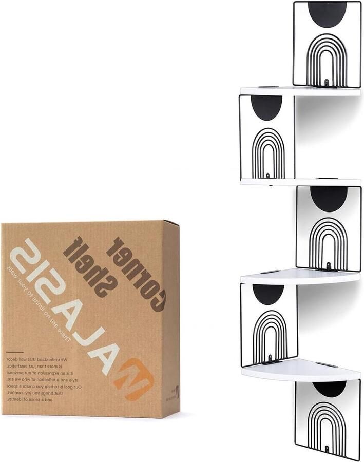 Hoekplank modern wandrek wit hout