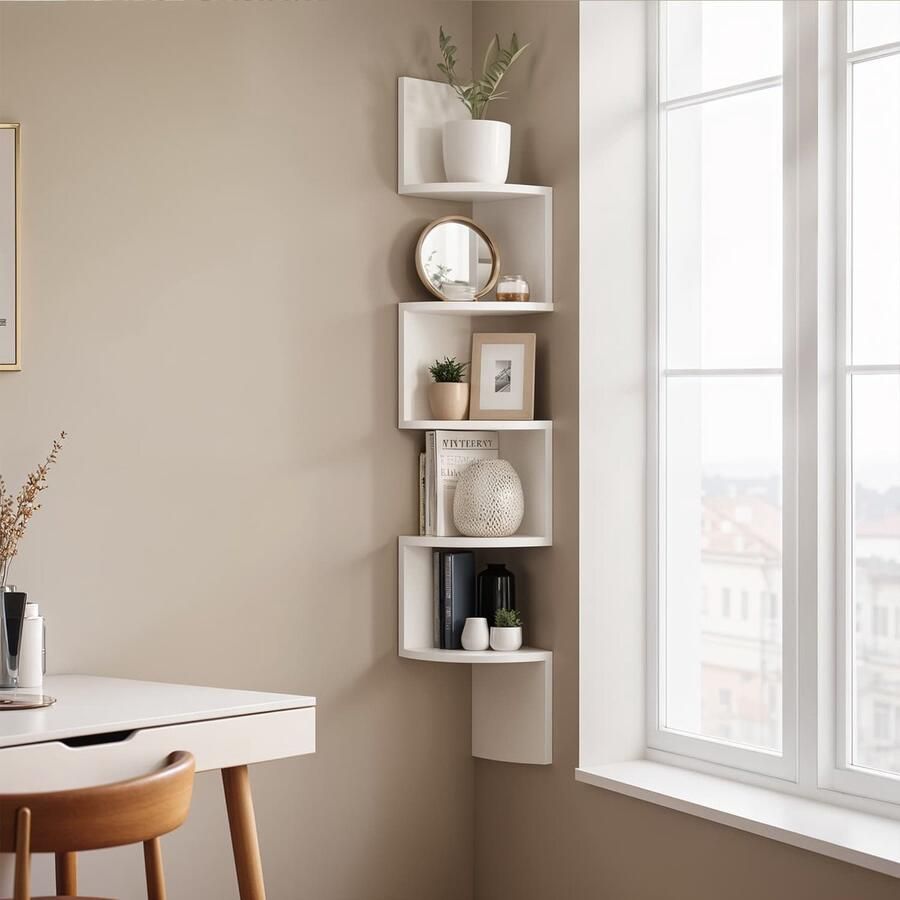 Hoekplank wandplank 5 niveaus zwevende plank voor boeken