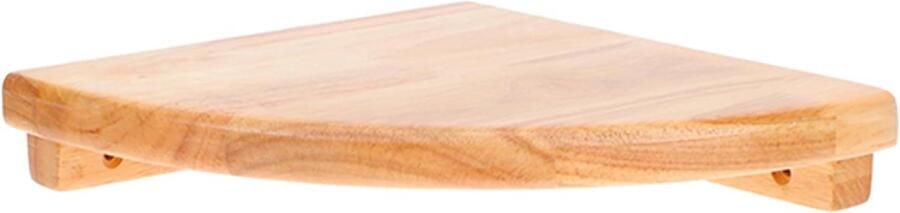 Hoekplank Wandplank Hangend Wandrek Hout Zwevende Plank Decoratieve Opbergplank met Ronde Uiteinden voor Woonkamer Slaapkamer Keuken Straal 18 cm Lichtbruin