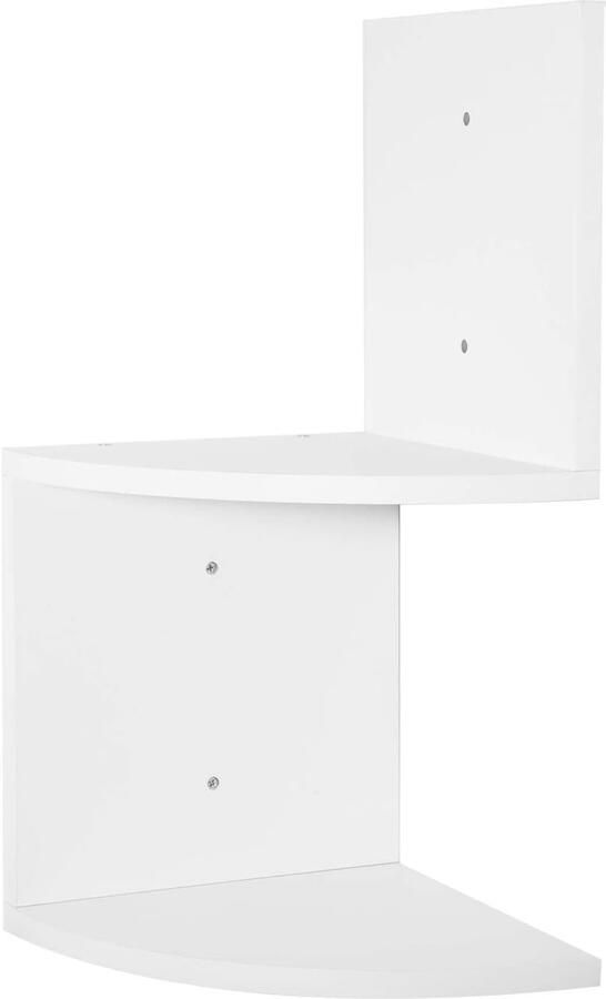 Hoekplank Wandplank Zigzag 2 Niveaus – 25x52 4x25 cm – Zwevende Boekenplank CD DVD Plank – MDF met PVC Fineer – Wit – Stijlvolle Design Hoekplank met Verborgen Bevestiging