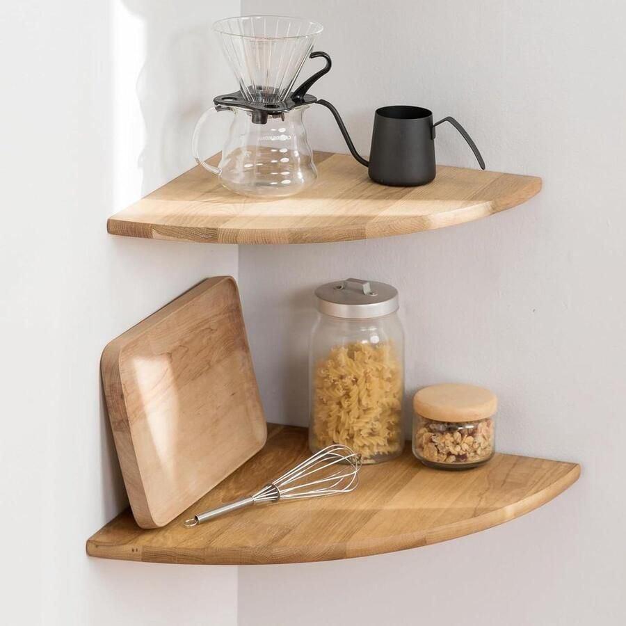 Hoekplanken hangend 30 cm breed hout bruin zware belasting zwevende planken decoratief wandrek waterdicht bloemenrek keuken slaapkamer woonkamer