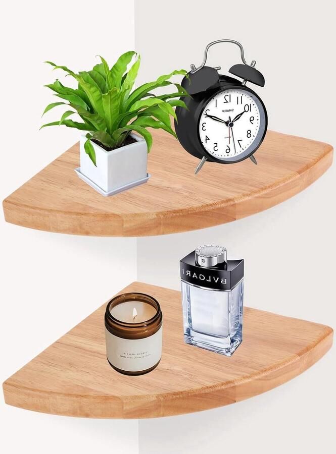 Hoekplanken wandrek veelzijdig 2 stuks 18 cm hout