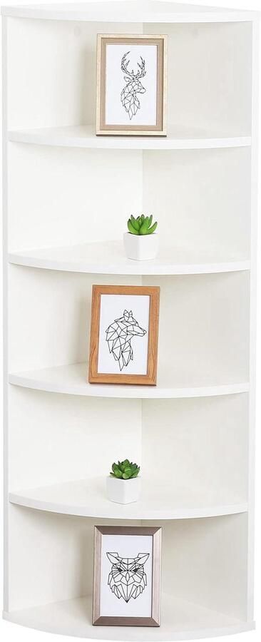 Hoekrek Wandplank veelzijdig 1 stuk wit hout 110 x 33 x 33 cm