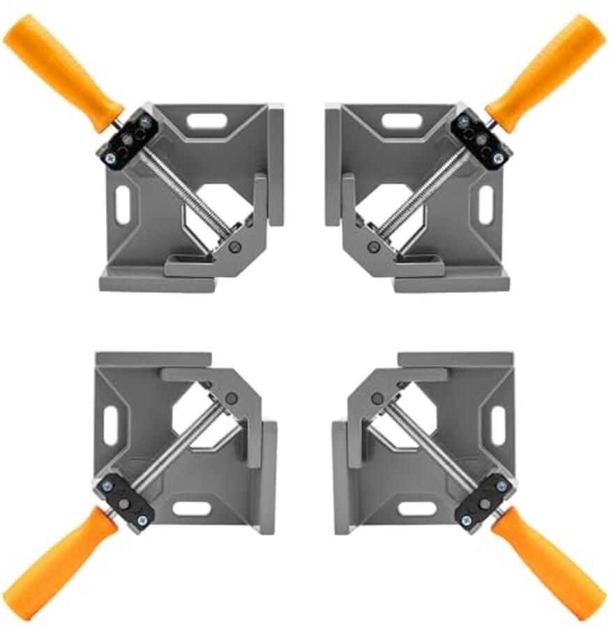 Hoekspanners 90 graden Set van 4 verstelbare klemmen voor hout metaal en glas multifunctioneel voor lassen timmerwerk en doe-het-zelf