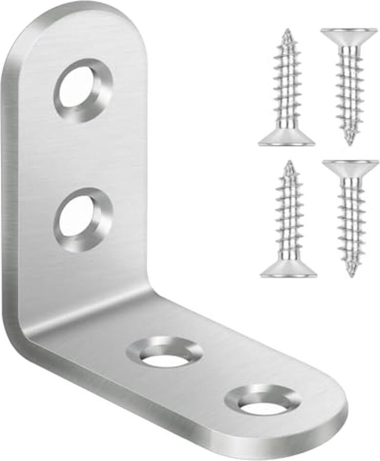 Hoekverbinders voor Meubels 20 Stuks Metalen Hoek 90 Graden 40 x 40 mm Roestvrij Staal
