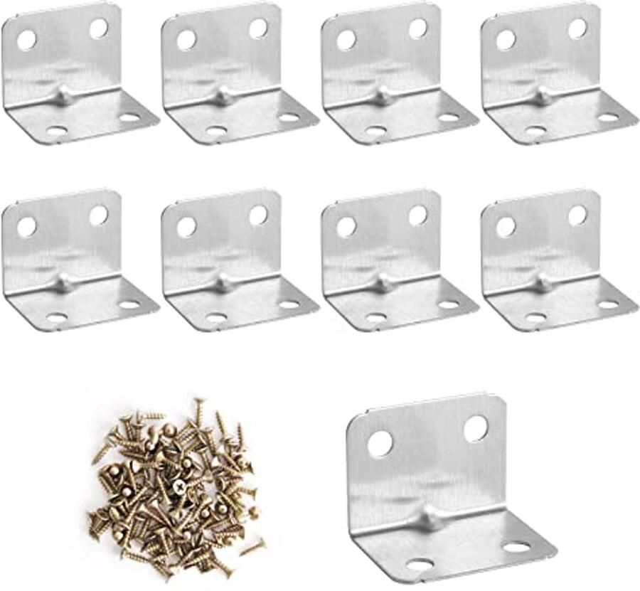 Hoekverbindingen van roestvrij staal 90 graden L-klemmen met 120 M4 schroeven 30 stuks