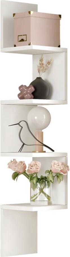 Hoekwandrek met 4 legplanken Wit JUVONA L 22 cm x H 117.2 cm x D 22 cm - Foto 3