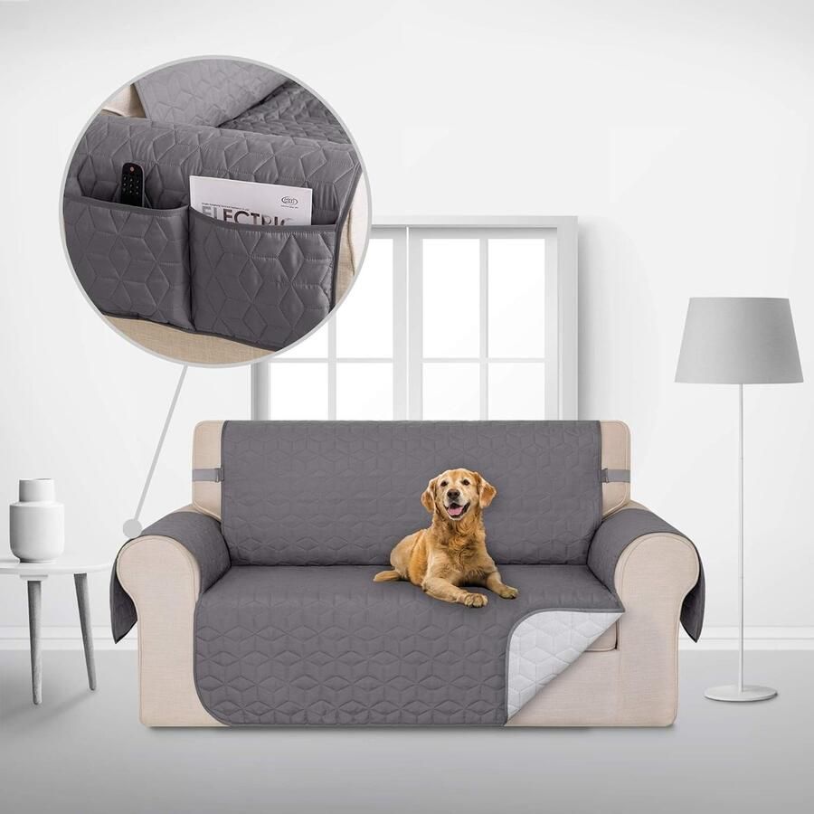 Hoes 2-zitsbank 116 x 190 cm lichtgrijs