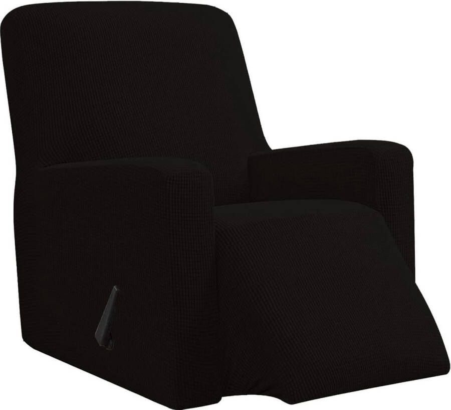 Hoes fauteuil jacquard Fauteuilhoezen stretchhoes voor relaxfauteuil compleet Elastische hoes voor tv fauteuil (Zwart) - Foto 2