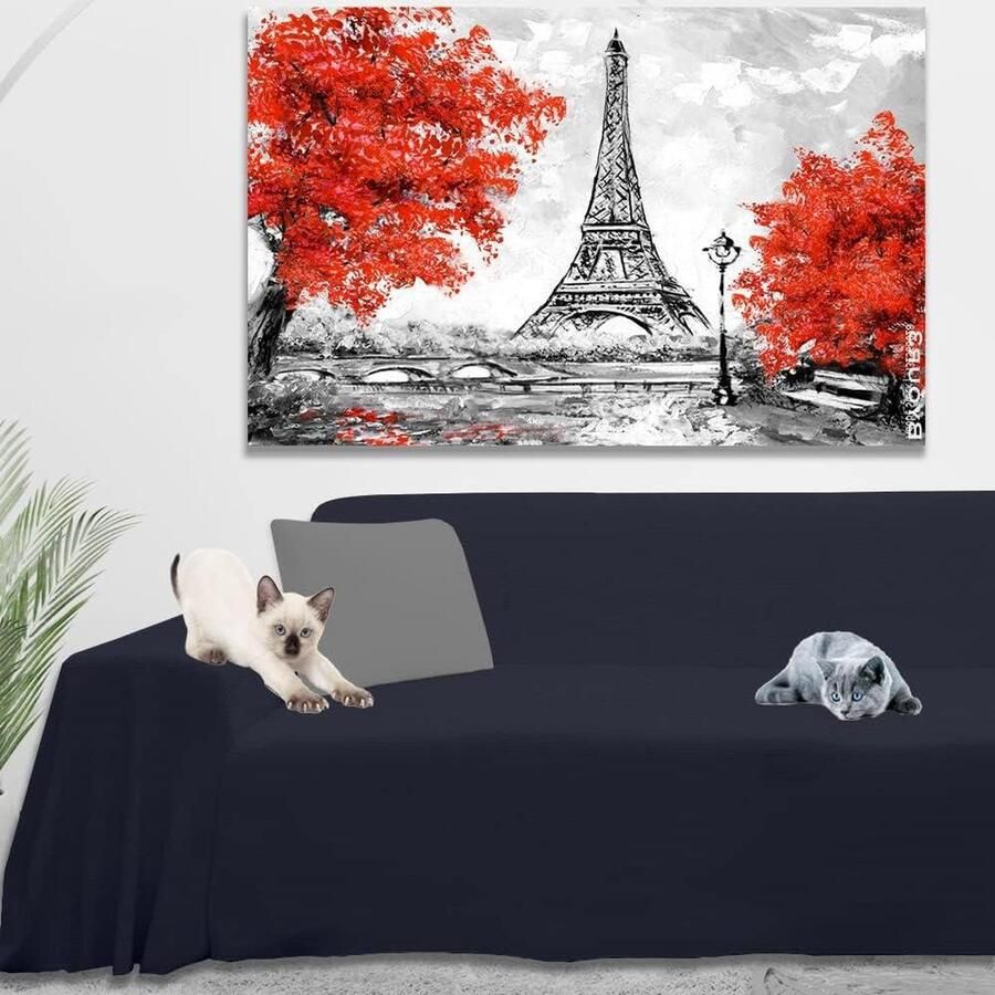 Hoes katoen gemengde 3-4-2-zits sofa-hoes multifunctionele bank ook voor hoekbank L- en U-vorm wasbaar bestendig donkerblauw 1-zits hoekbank hoes stretch