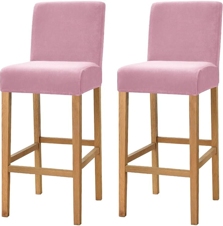 Hoes voor barkrukken Set van 2 Roze Fluwelen materiaal