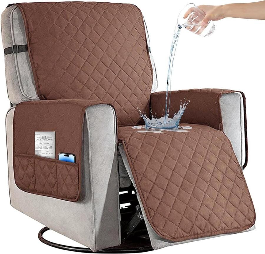 Hoes voor fauteuilstoel Waterdicht en antislip 1 stuk Donkerbruin Wasbaar