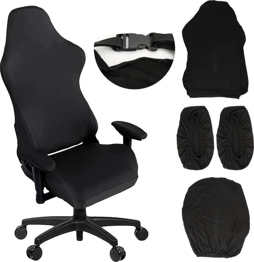 Hoes voor gamingstoel Ergonomische zeer elastische computerstoelstoelhoes met de hand wasbaar in de machine ter bescherming van fauteuils draaistoelen gamestoelen baasstoelen