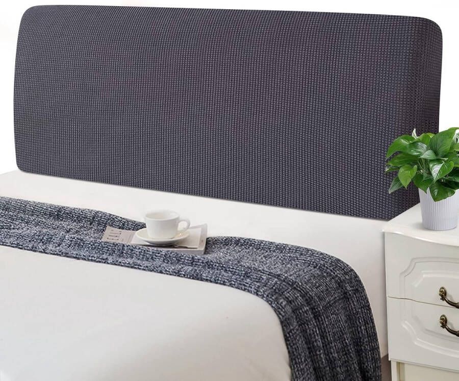 Hoes voor het hoofdbord van het bed rekbaar wasbaar verdikt jacquard all-inclusive stofdicht hoofdbordhoes voor tweepersoonsbed eenpersoonsbed hoofdbord (150-170 cm donkergrijs)