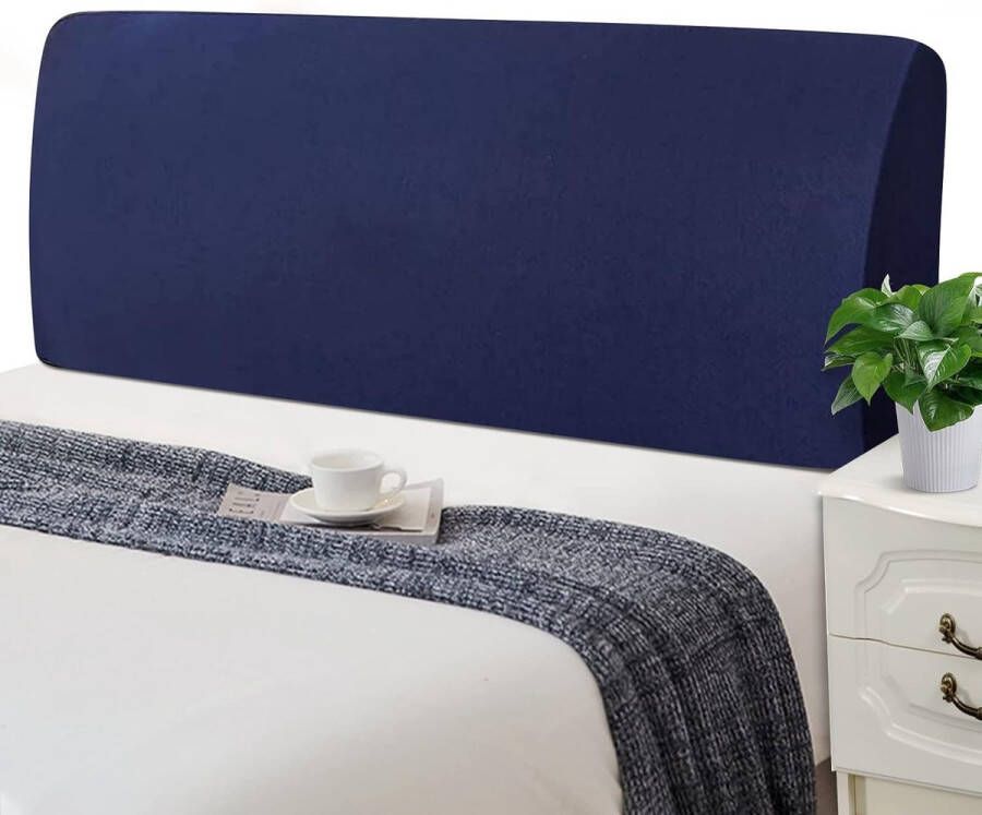 Hoes voor het hoofdbord van het bed rekbaar wasbaar verdikt spandex all-inclusive stofdicht hoofdbordhoes voor tweepersoonsbed eenpersoonsbed bed hoofdbordbekleding (120-140 cm donkerblauw)