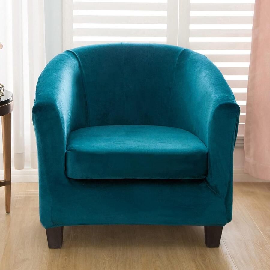 Hoes voor Kuipstoel van Stretchfluweel Zachte Wasbare Meubelbeschermer voor Barstoel