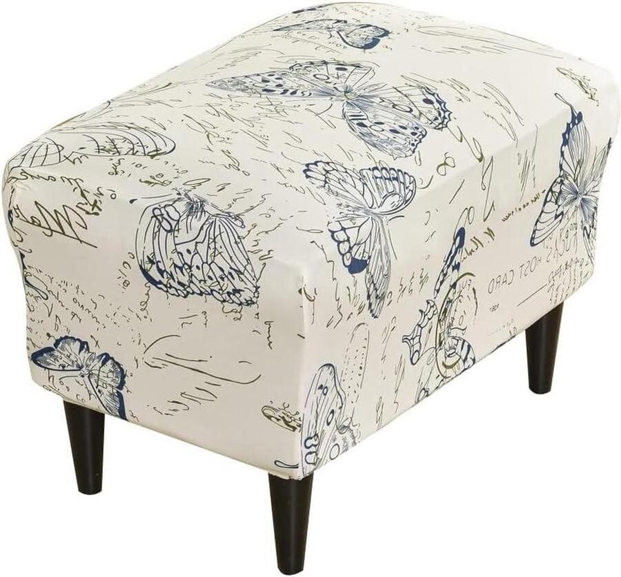 Hoes voor rechthoekige Ottoman elastische stretch overtrek voor voetenbankje wasbare krukbescherming met zoekwoord poef afdekking toegevoegd