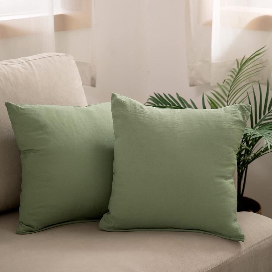 Hoes voor sierkussen 40 x 40 cm voordeelset van 4 sierkussens kussenhoezen decoratie outdoor kussenslopen linnen premium kwaliteit stijlvol en decoratief kussen voor slaapkamer bank stoel bed tuin 40 x 40 cm koffie