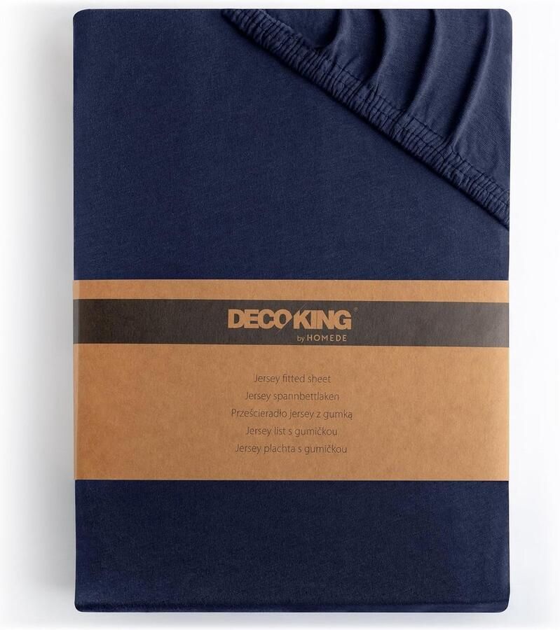 Hoeslaken 100% katoen Jersey boxspring Donker Blauw 80x200-90x200 Amber