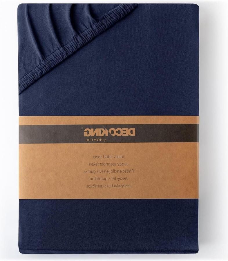 Hoeslaken 100% katoen Jersey boxspring Donker Blauw 80x200-90x200 Amber need content in html matrasovertrek