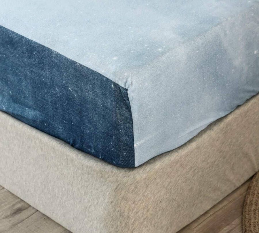 Hoeslaken 120 x 200 cm kindermatrasbeschermer blauw hoeslaken voor eenpersoonsbed boxspringbed 100% microvezel zacht geschikt voor matrasdiepte tot 25 30 cm