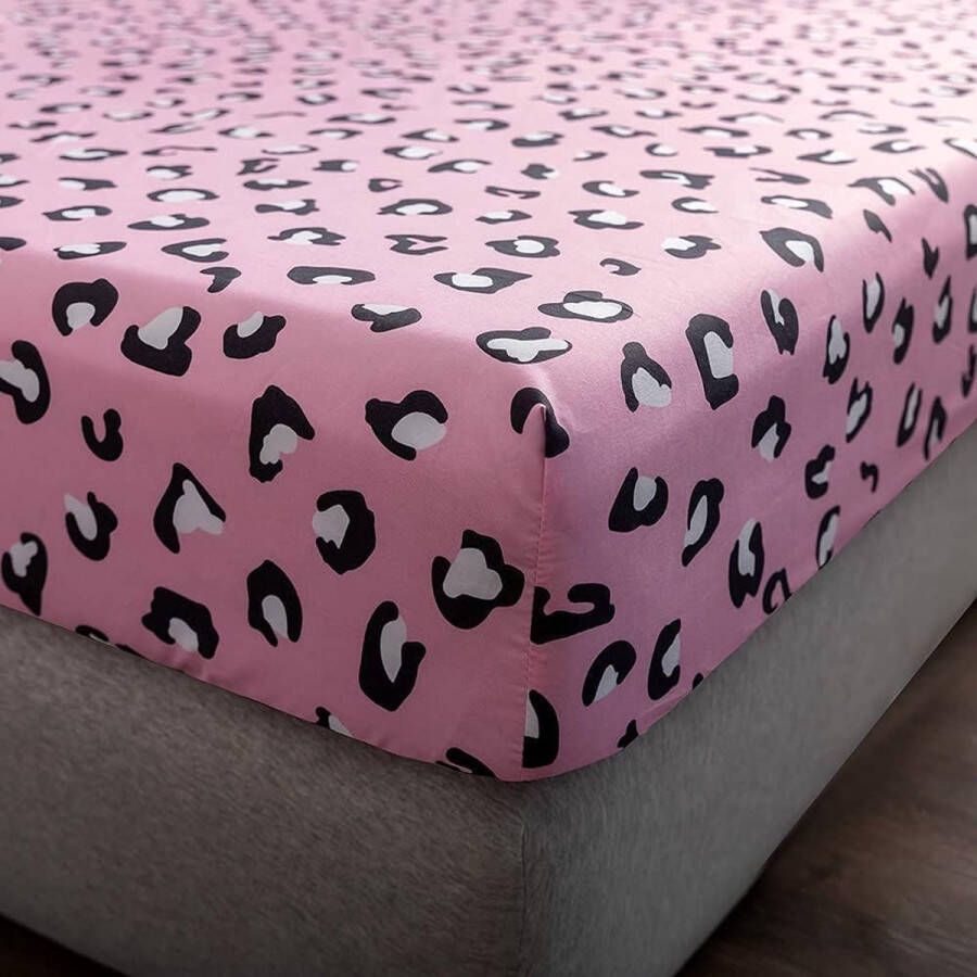 Hoeslaken 120x200 cm kindermatrasbeschermer roze hoeslaken voor eenpersoonsbed boxspringbed 100% microvezel zacht laken geschikt voor matrassen tot 25-30 cm