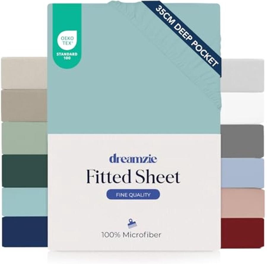 Hoeslaken 120x200 met Kap 35 cm voor Dikke Matrassen 100% Microvezel Aqua Chemievrij Gecertificeerd (Oeko TEX)