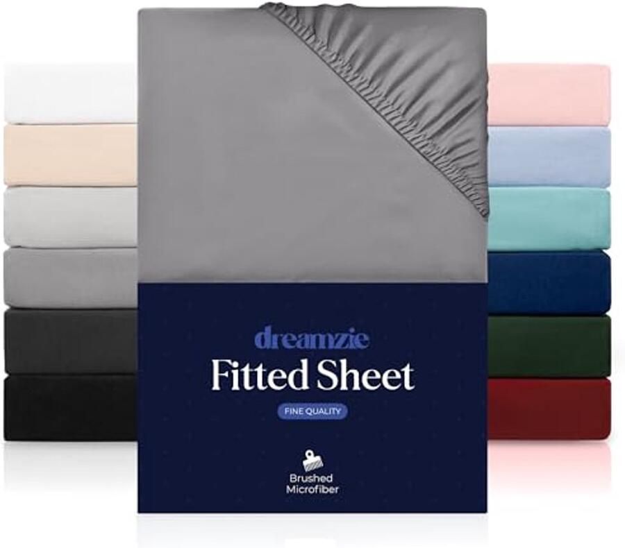 Hoeslaken 90x200 cm voor dikke matrassen tot 30 cm 100% polyester microvezel anthracietgrijs Oeko TEX gecertificeerd met volledige elastiek