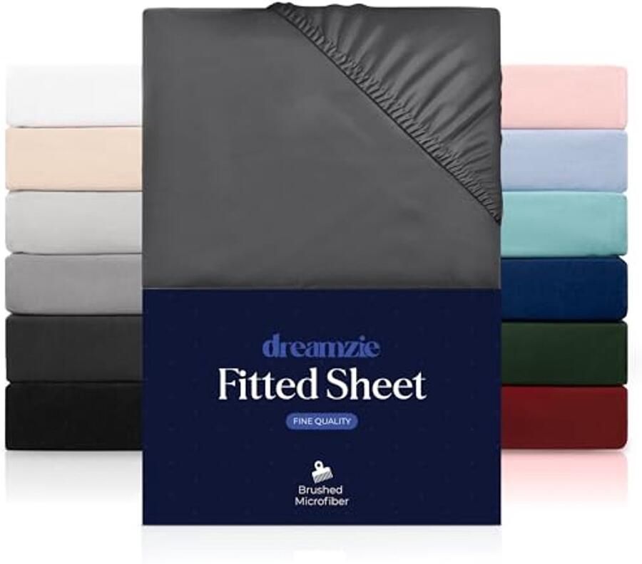 Hoeslaken 140 x 200 cm Zachte Microvezel Hoekhoogte 35 cm Geschikt voor Dikke Matrassen Oeko-Tex Gecertificeerd Donkergrijs