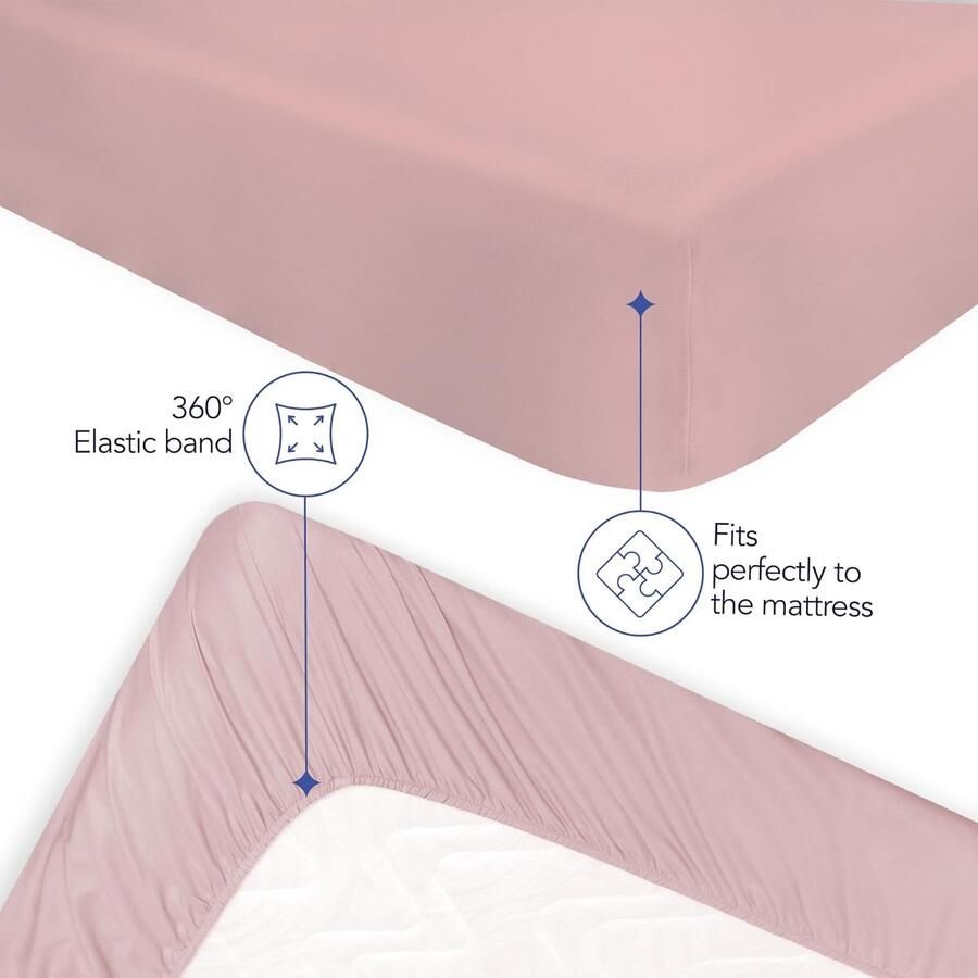 Hoeslaken 140 x 200 cm Zachte Microvezel Hoekhoogte 35 cm voor Dikke Matrassen Oeko-Tex Gecertificeerd Dagelijks Gebruik Roze