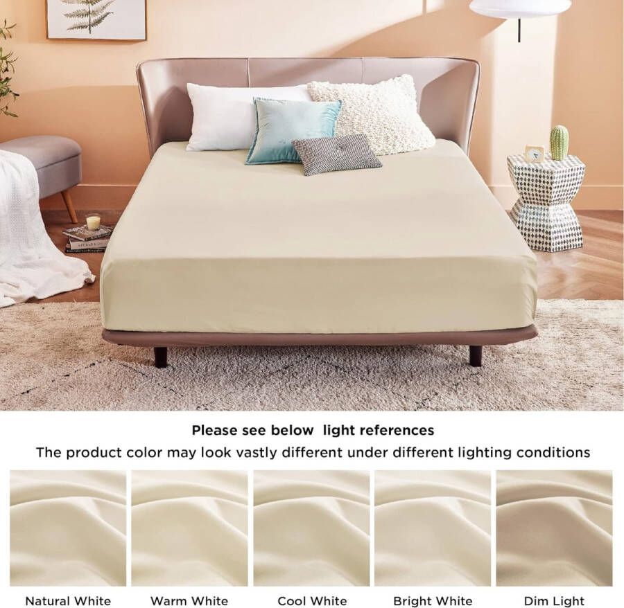 Hoeslaken 140x 200 cm boxspring topper microvezel laken voor matrassen tot 30 cm hoog zacht hoeslaken kleur beige