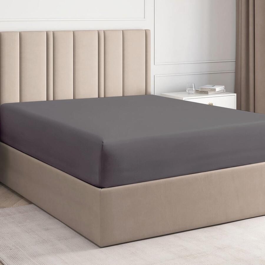 Hoeslaken 140x200 cm Donkergrijs Luxueus en Ademend Hoeslaken voor Matrassen tot 30 cm Hoog