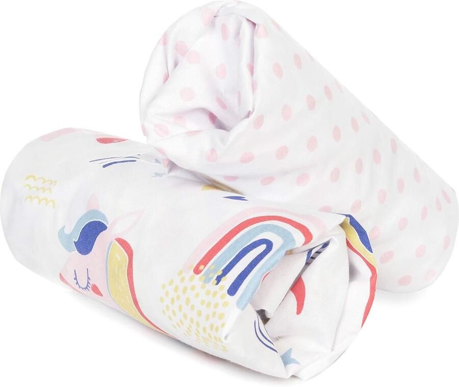 Hoeslaken 140x70 cm voor Kinderbed 100% Katoen Zacht en Gecertificeerd Kleurrijke Patronen voor Kinderen