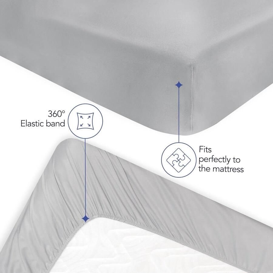 Hoeslaken 140 x 200 cm Zachte Microvezel Hoekhoogte 35 cm voor Dikke Matrassen Oeko-Tex Gecertificeerd Dagelijks Gebruik Grijs