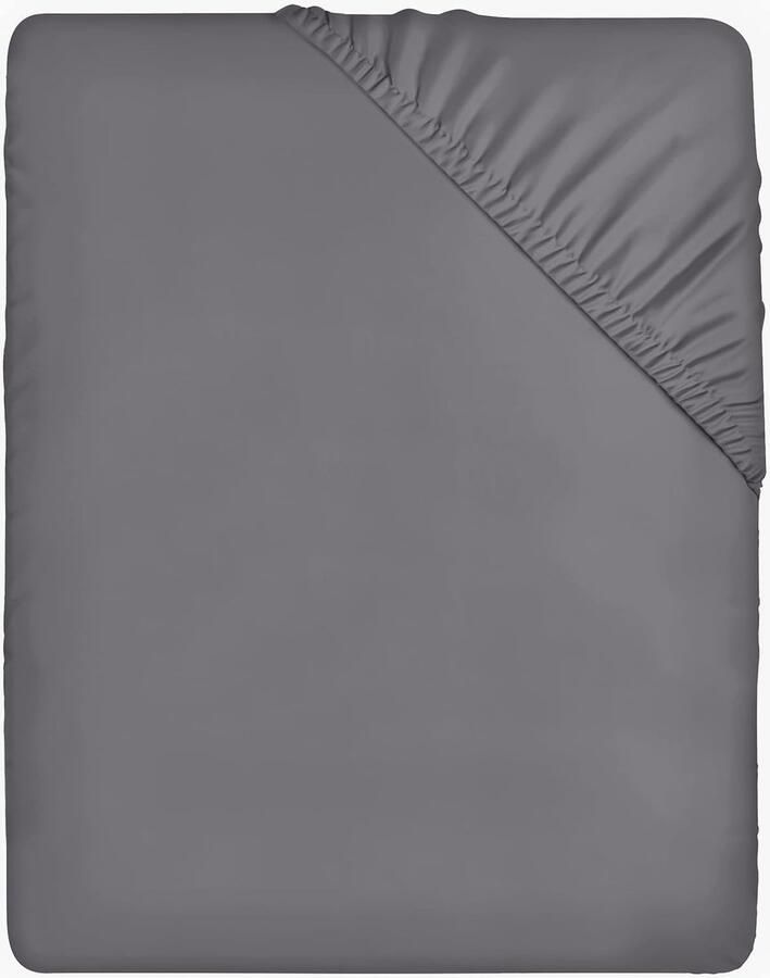 Hoeslaken 150x200x25 cm Comfortabel Ultra-Soft-Hoeslaken Stretch Strijkvrij Rondom Elastiek-Hoekhoogte tot 25 cm Rondom Elastiek Basic Bedlaken Microvezel Eenpersoons Tweepersoonsbed Grijs