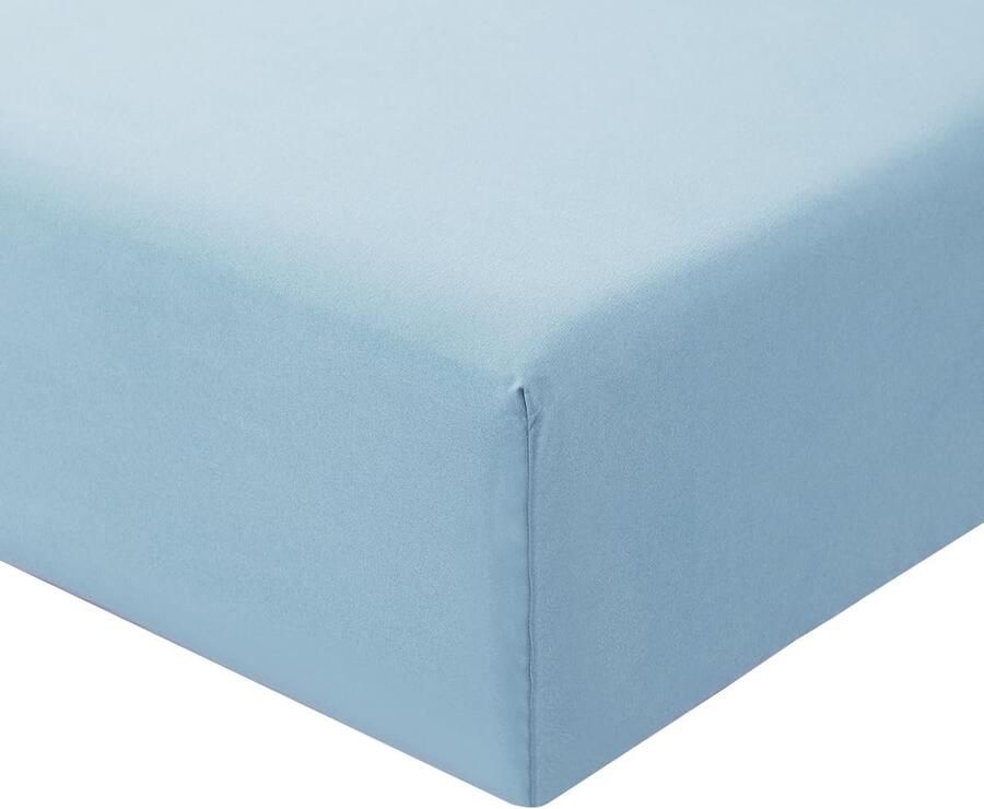 Luvetrex Hoeslaken 160 x 200 cm Blauw Bedlaken Hoeslaken 160 x 200 cm Dekbedovertrek Microvezel Bedlakenhoes 160 x 200 cm Lichtblauw 30 cm Diepe Zak Bed Hoeslaken