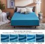 Hoeslaken 160 x 200 cm boxspring topper microvezel laken voor matrassen tot 30 cm hoog zacht hoeslaken kleur turquoise - Thumbnail 1