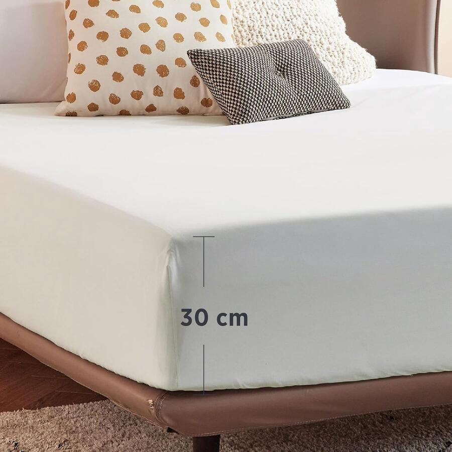 Hoeslaken 160 x 200 cm boxspringbedtopper microvezellaken wit voor matrassen tot 30 cm hoogte zacht hoeslaken