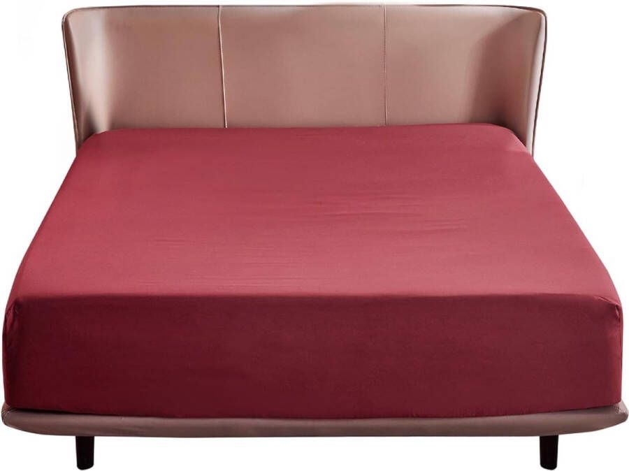 Hoeslaken 160 x 200 cm rood microvezel lakens 160x200cm voor matras tot 30 cm hoog hoeslaken linnen doek voor boxspringbed