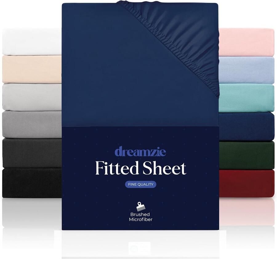 Hoeslaken 160 x 200 cm voor Dikke Matrassen Zachte Microvezel Oeko-Tex Gecertificeerd Donkerblauw