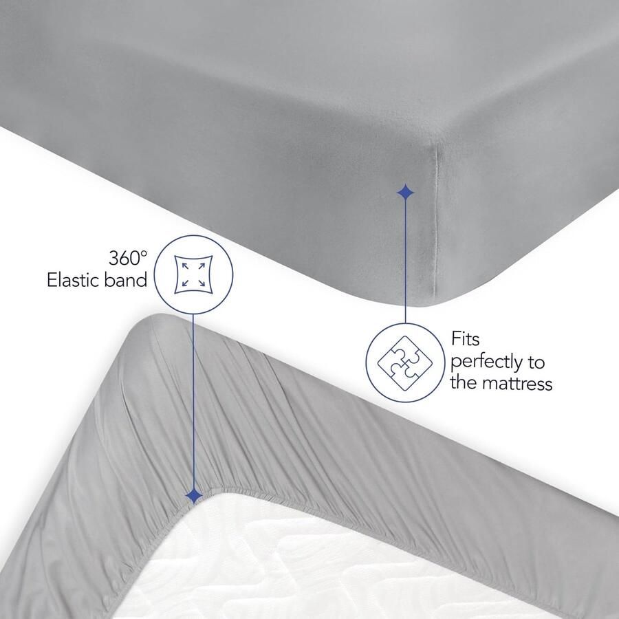 Hoeslaken 120 x 200 cm Zachte Microvezel Hoekhoogte 35 cm voor Dikke Matrassen Oeko-Tex Gecertificeerd Dagelijks Gebruik Antraciet