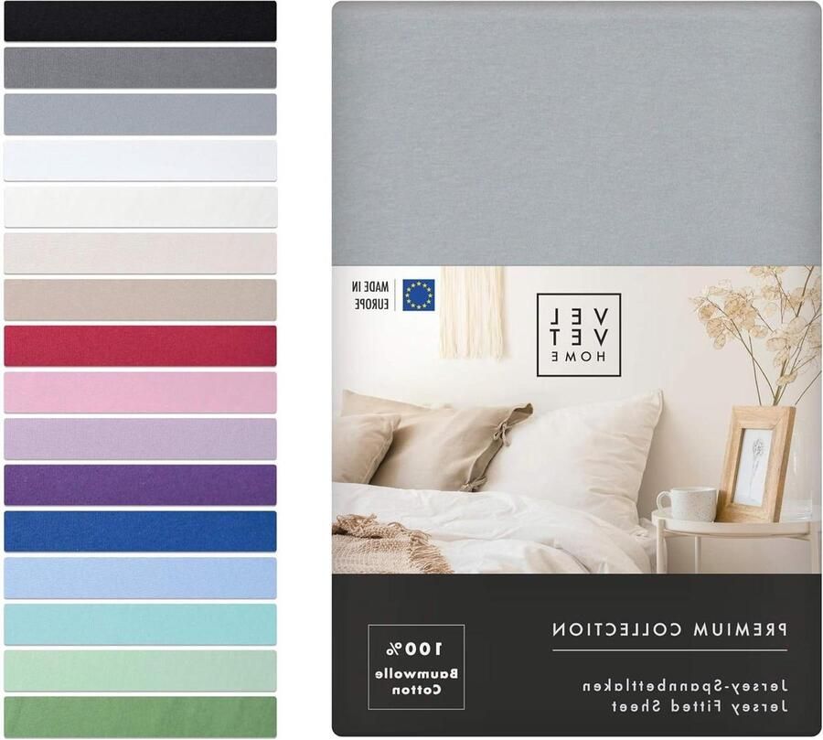 Hoeslaken 160x200 Katoen met Elastiek 165g m2 Topper Matras Hoge Kwaliteit Jersey Prachtige Kleuren dekbedovertrek 160x200