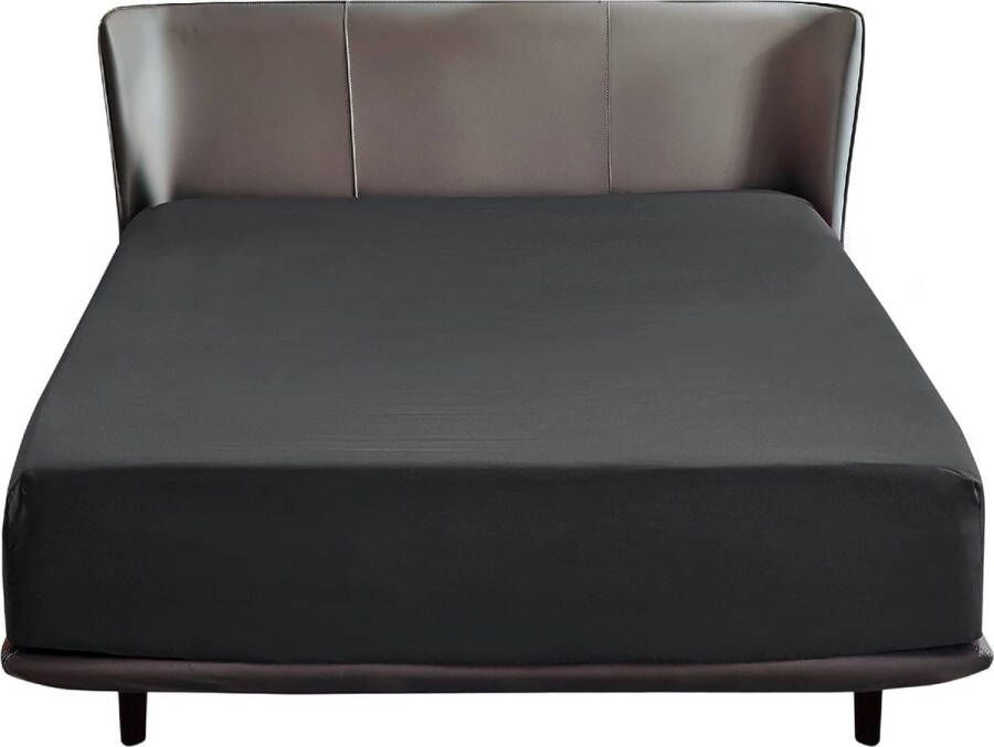 Hoeslaken 180 x 200 cm hoeslaken 30cm dik matras hoeslaken van geborsteld microfiber met elastische rand zwart