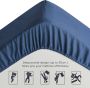 Hoeslaken 180 x 200 cm hoeslaken 30 cm dik matras hoeslaken van geborsteld microfiber met elastische rand marineblauw - Thumbnail 1