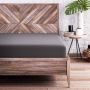 Hoeslaken 180 x 200 cm tot 200 x 200 cm 100% katoen superzacht jersey hoeslaken voor matras boxspringbed of topper 5 tot 20 cm matrashoogte donkergrijs - Thumbnail 2