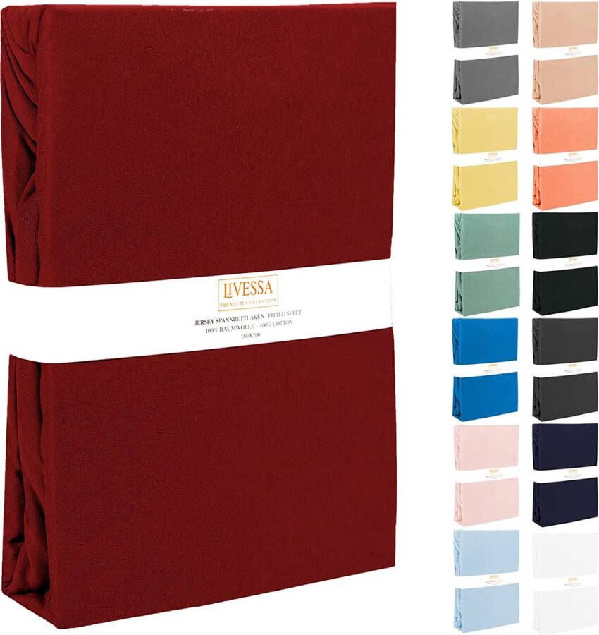 Hoeslaken 180 x 200 cm van katoen single-jersey stof 140 g m² hoeslaken bedlaken met 30 cm matrashoogte ultrazacht en ademend ook geschikt voor matrassen van 200 x 200 cm