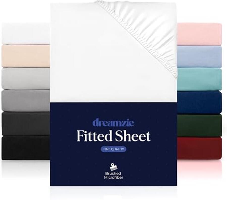 Hoeslaken 180 x 200 cm Zachte Microvezel voor Dikke Matrassen Oeko-Tex Gecertificeerd Wit