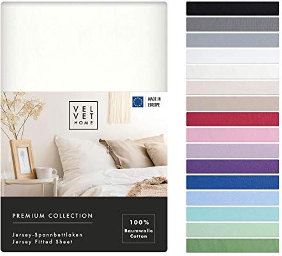 Hoeslaken 180x200 Katoen Jersey met Elastiek Hoogwaardige Kwaliteit Perfect voor Matrassen tot 25 cm