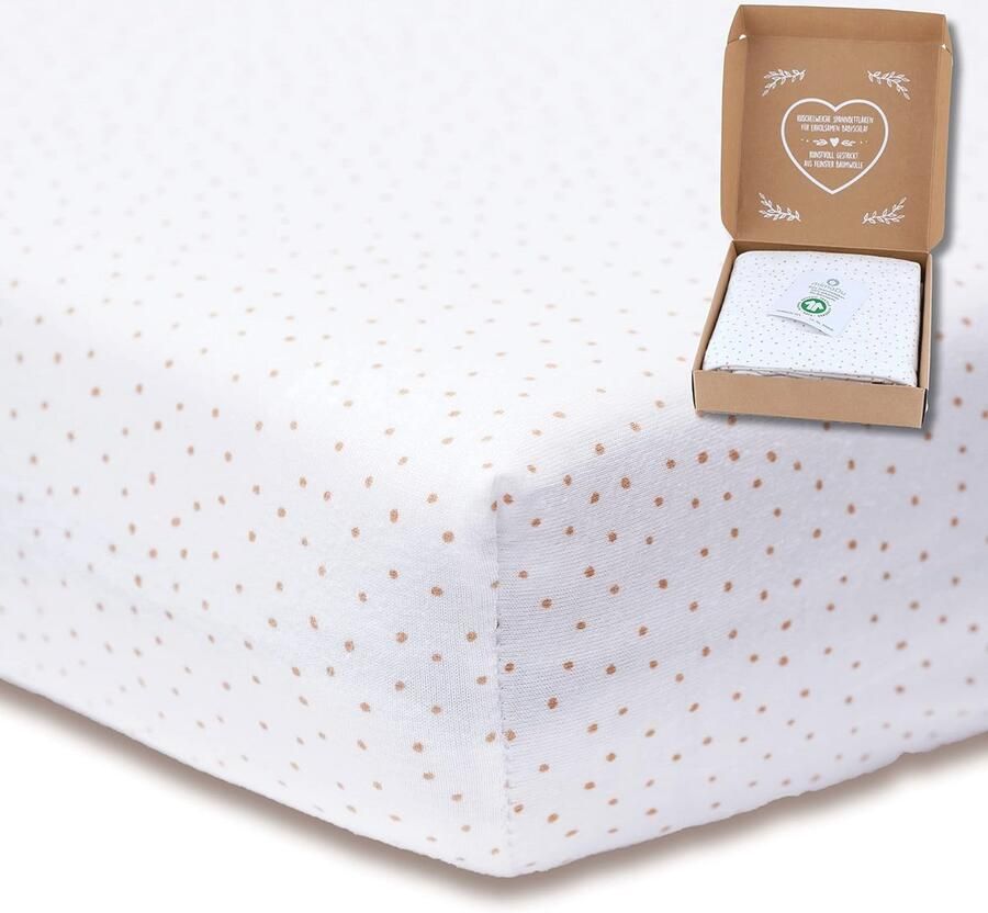 Hoeslaken 70 x 140 cm voor Babybed Biologisch Katoen Kreukvrij en Perfecte Pasvorm