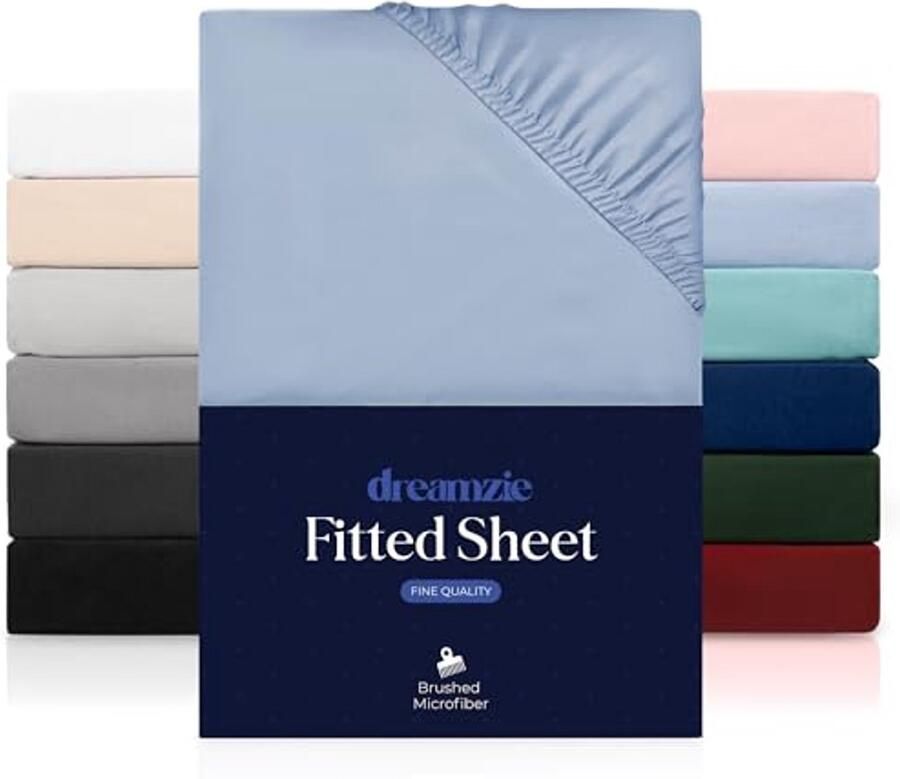 Hoeslaken 90 x 190 cm Microvezel Hoekhoogte 35 cm Geschikt voor Dikke Matrassen Oeko-Tex Gecertificeerd Blauw